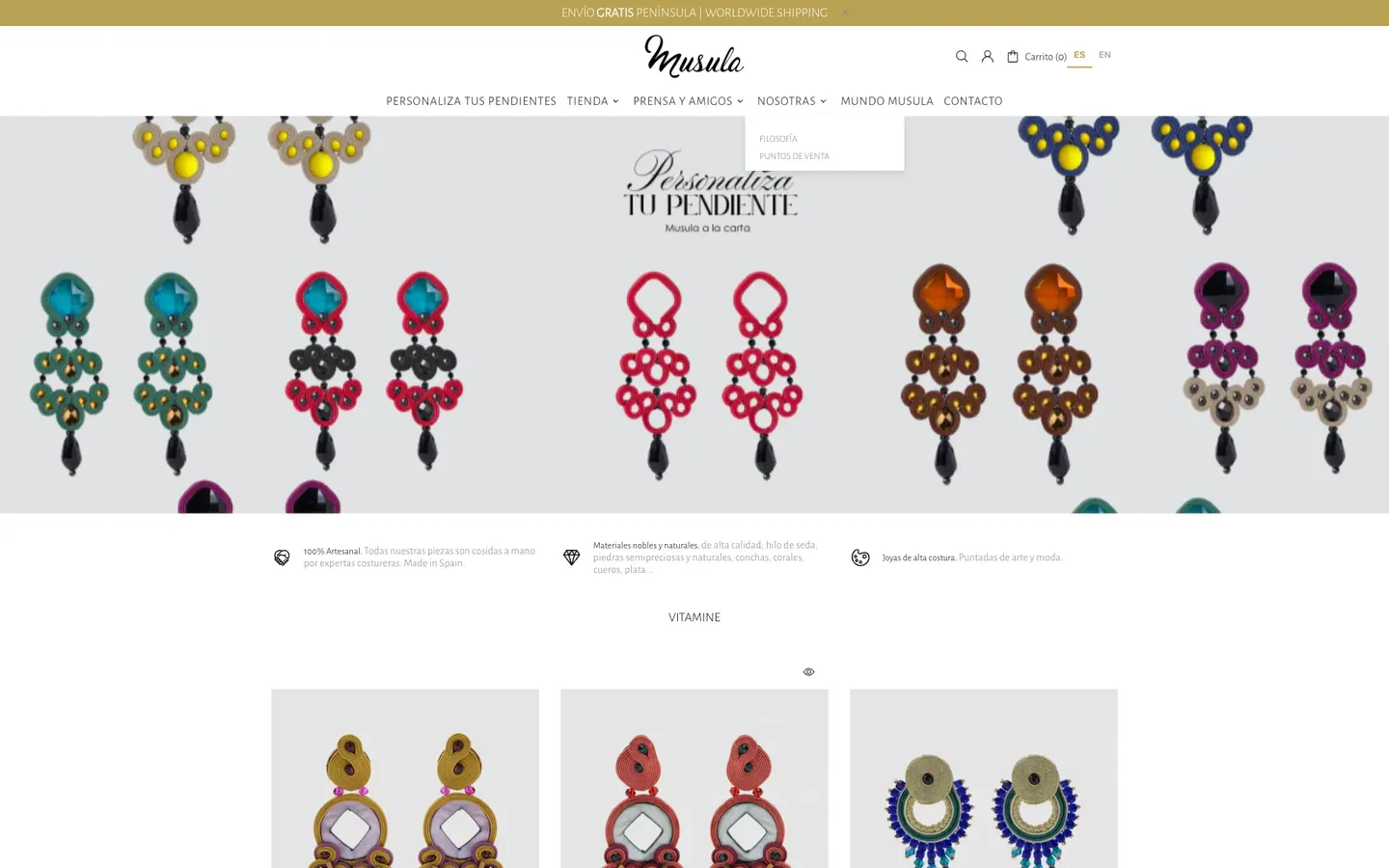 Tienda online de Musula, construida por Likin